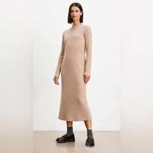 Velvet by Graham & Spencer Bray Brushed Rib Midi Dress in Pecan